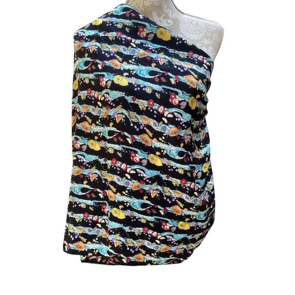 1998 Nicole Miller 100% Silk Scarf 43" Fruit Water Splash Print Vintage Rare - Picture 13 of 16